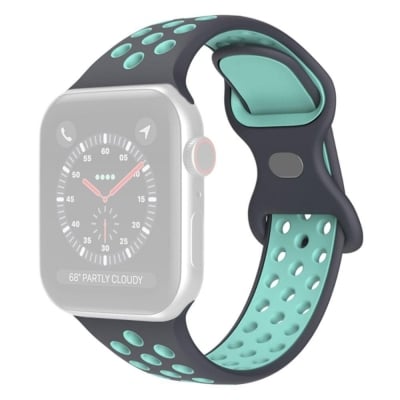 Каишка за смарт часовник - Apple watch 42-49 мм, Черна/Тюркоазна