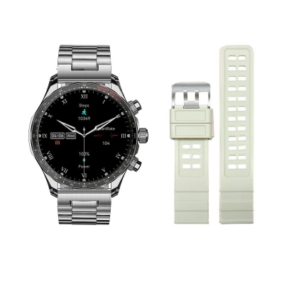 Смарт часовник KM68, Водоустойчив, Гласов асистент, Известия, Кръвно налягане, Сребрист