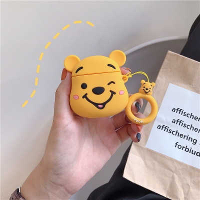 Кейс за AirPods Lovely Bear, 3D анимационен калъф, мека PVC пълна защита, удароустойчив калъф за зареждане