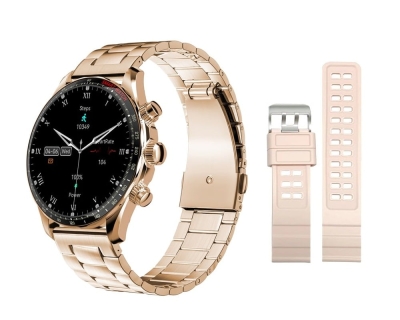 Смарт часовник KM68, Водоустойчив, Гласов асистент, Известия, Кръвно налягане, Златист