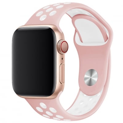 Каишка за смарт часовник - Apple watch 42-49 мм, Розова/Бяла