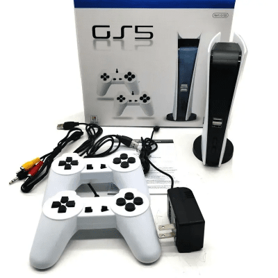 Конзола с вградени игри GS5 - 2 джойстика, 200 игри, Бял