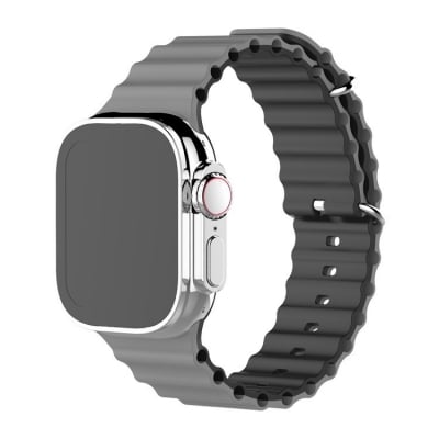 Каишка за смарт часовник - Apple watch 42-49 мм, Double, Черна/Сива