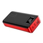 Преносима батерия HS11-177, 30000 mAh, PoweBank, LED Фенерче, Дисплей, Fast charge, Черна