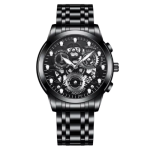 Мъжки кварцов часовник VA-2451, Водоустойчив, Календар, Черен/бял