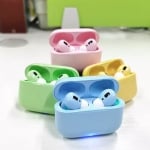 Безжични слушалки Macaron IPOD TWS с тъч контрол, 3D ефект, Bluetooth 5.0, 210 mAh, Сини