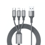 USB Кабел CB25N 3 в 1 Lightning, Сив