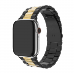 Метална каишка за смарт часовник - Apple watch 44-49 мм, Черен/Златист