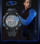 Мъжки часовник Luminous Sports Electronic Watch MR-8560, Елегантен, Спортен, Светещ, Черен