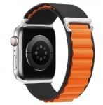 Платнена каишка за смарт часовник - Apple watch 44-49 мм, Черна/Оранжева