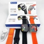 Смарт часовник C90 Max - 3 допълнителни каишки, Bluetooth разговори, GPS, SIM слот, Оранжев комплект