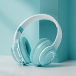 Бежични слушалки ST99, HI-FI, Bluetooth 5.0, Вграден микрофон, Stereo Bass, LED осветление, Лилави